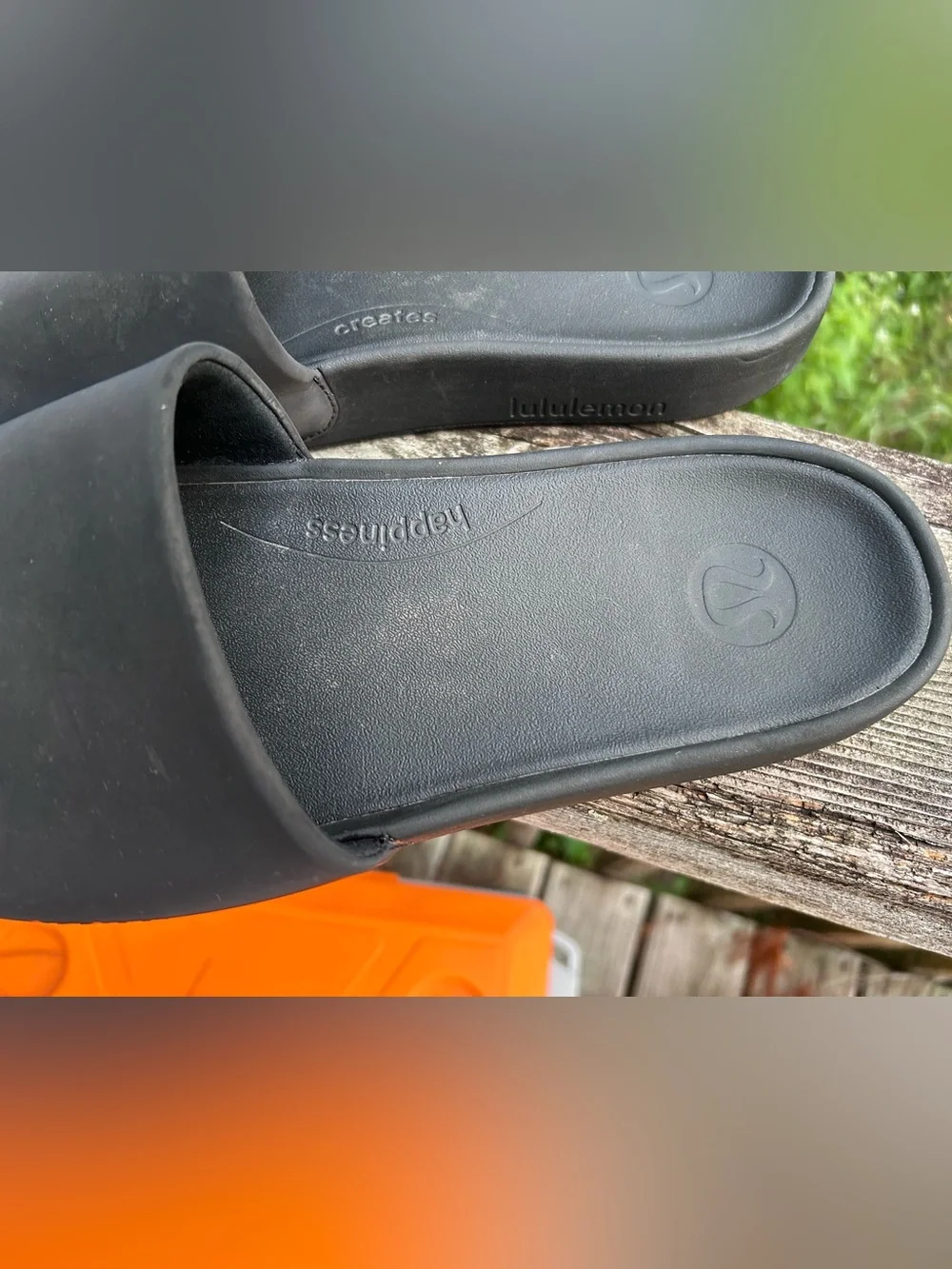Lululemon Men’s Restfeel Slide Sandals Black Graphite Grey Size 12 Recovery